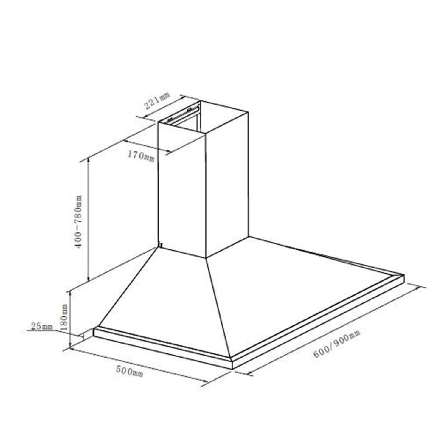Galina Dunstabzugshaube Umluftset 60 Cm 350 M³/h LED Edelstahl 10 Galina Dunstabzugshaube Umluftset 60 Cm 350 M³/h LED Edelstahl – Bild 8