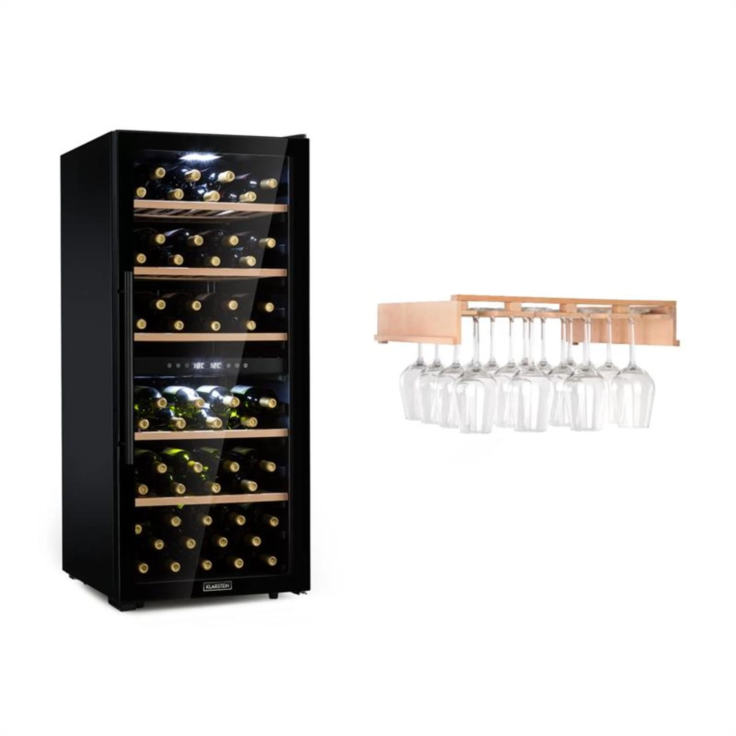 Barossa 102 Duo Weinkühlschrank-Set 2 Zonen 102 Fl. Weinglasregal 3 Barossa 102 Duo Weinkühlschrank-Set 2 Zonen 102 Fl. Weinglasregal