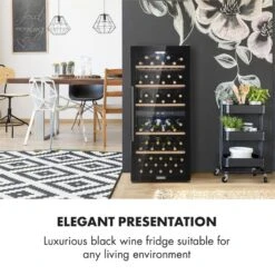 Barossa 102 Duo Weinkühlschrank-Set 2 Zonen 102 Fl. Weinglasregal 11 Barossa 102 Duo Weinkühlschrank-Set 2 Zonen 102 Fl. Weinglasregal -Klarstein 60002419 yy 0003 logo Klarstein Barossa 102D Weinkuehlschrank schwarz