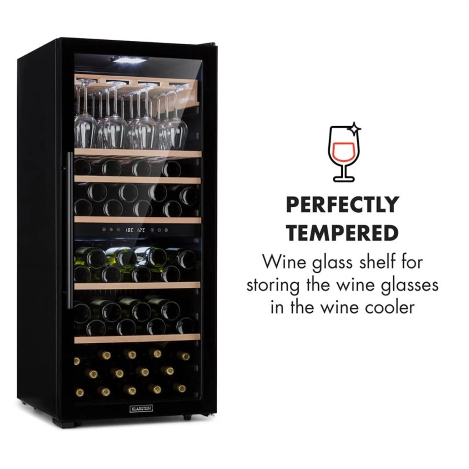 Barossa 102 Duo Weinkühlschrank-Set 2 Zonen 102 Fl. Weinglasregal 7 Barossa 102 Duo Weinkühlschrank-Set 2 Zonen 102 Fl. Weinglasregal – Bild 5
