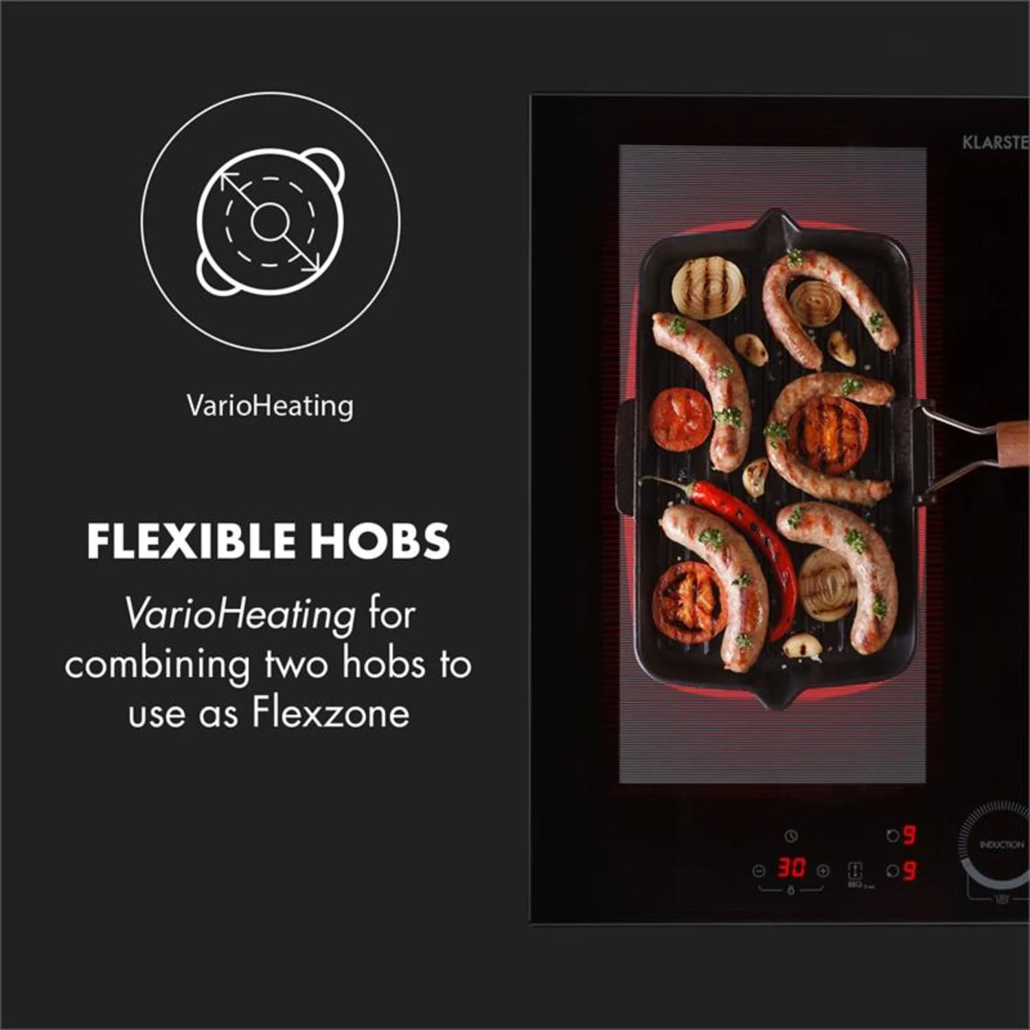 Kalahari Delicatessa Einbau-Ofen-Set Induktion 7000W 68Ltr Schwarz Edelstahl 10 Kalahari Delicatessa Einbau-Ofen-Set Induktion 7000W 68Ltr Schwarz Edelstahl – Bild 8