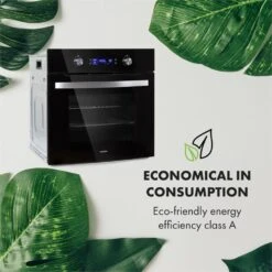 Gusteau Remy Einbau-Set Backofen + Einbau-Haube 2950W 64Ltr 620 M³/h Schwarz Edelstahl -Klarstein 60002597 yy 0006 logo Klarstein Gusteau Elektrischer Einbaubackofen schwarz