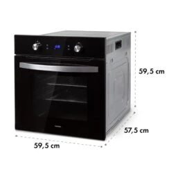Gusteau Remy Einbau-Set Backofen + Einbau-Haube 2950W 64Ltr 620 M³/h Schwarz Edelstahl -Klarstein 60002597 yy 0012 logo Klarstein Gusteau Elektrischer Einbaubackofen schwarz
