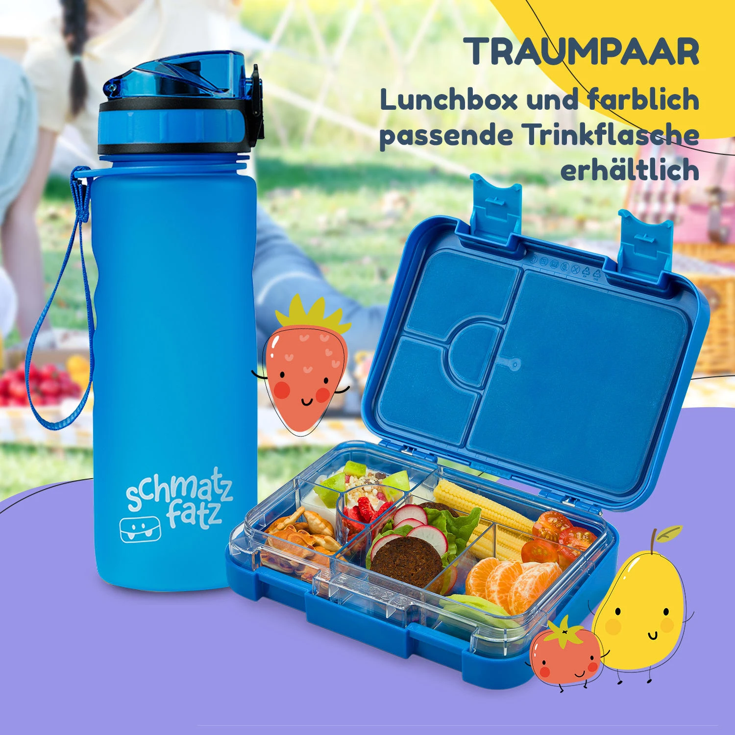 Schmatzfatz Frühstücksset Lunchbox & Trinkflasche Tritan Dicht BPA-frei 9 Schmatzfatz Frühstücksset Lunchbox & Trinkflasche Tritan Dicht BPA-frei – Bild 7