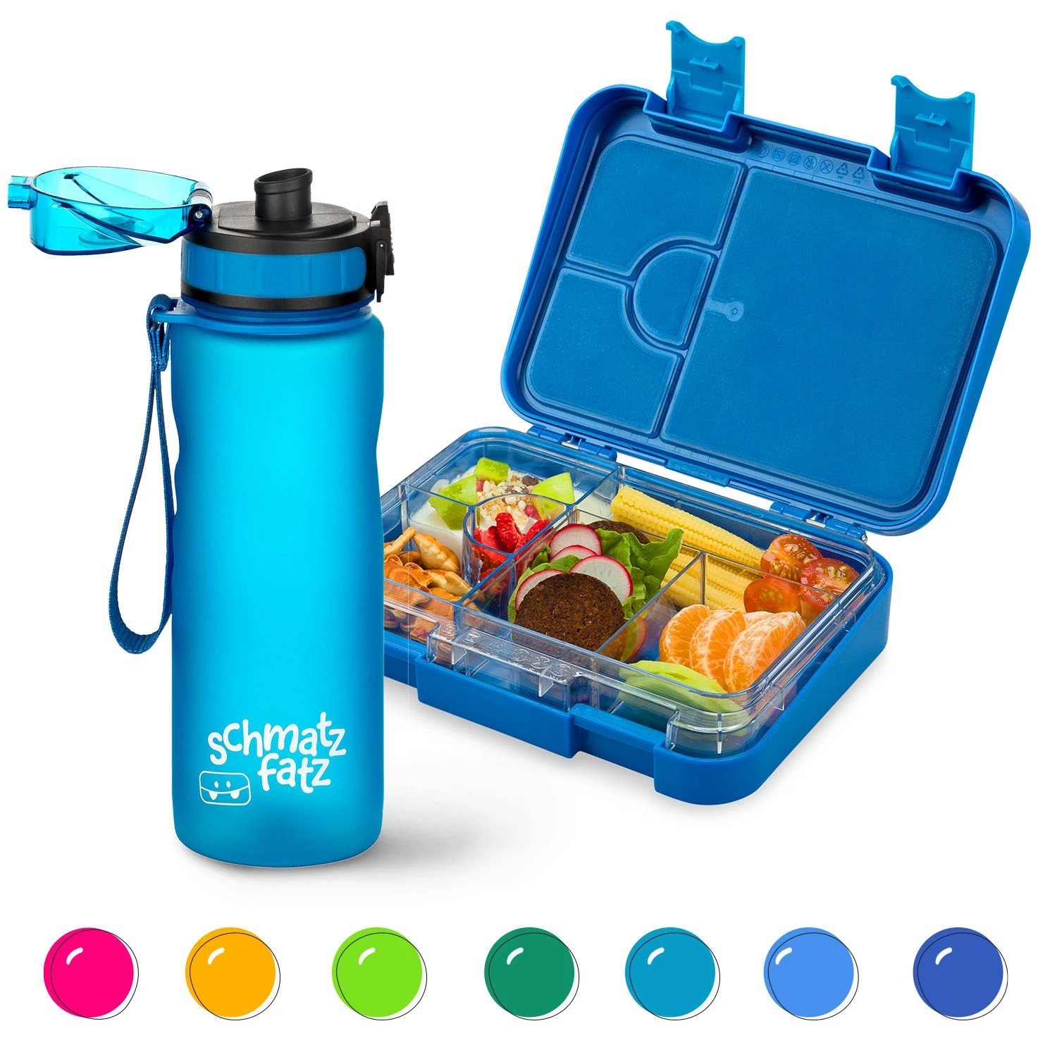 Schmatzfatz Frühstücksset Lunchbox & Trinkflasche Tritan Dicht BPA-frei 3 Schmatzfatz Frühstücksset Lunchbox & Trinkflasche Tritan Dicht BPA-frei